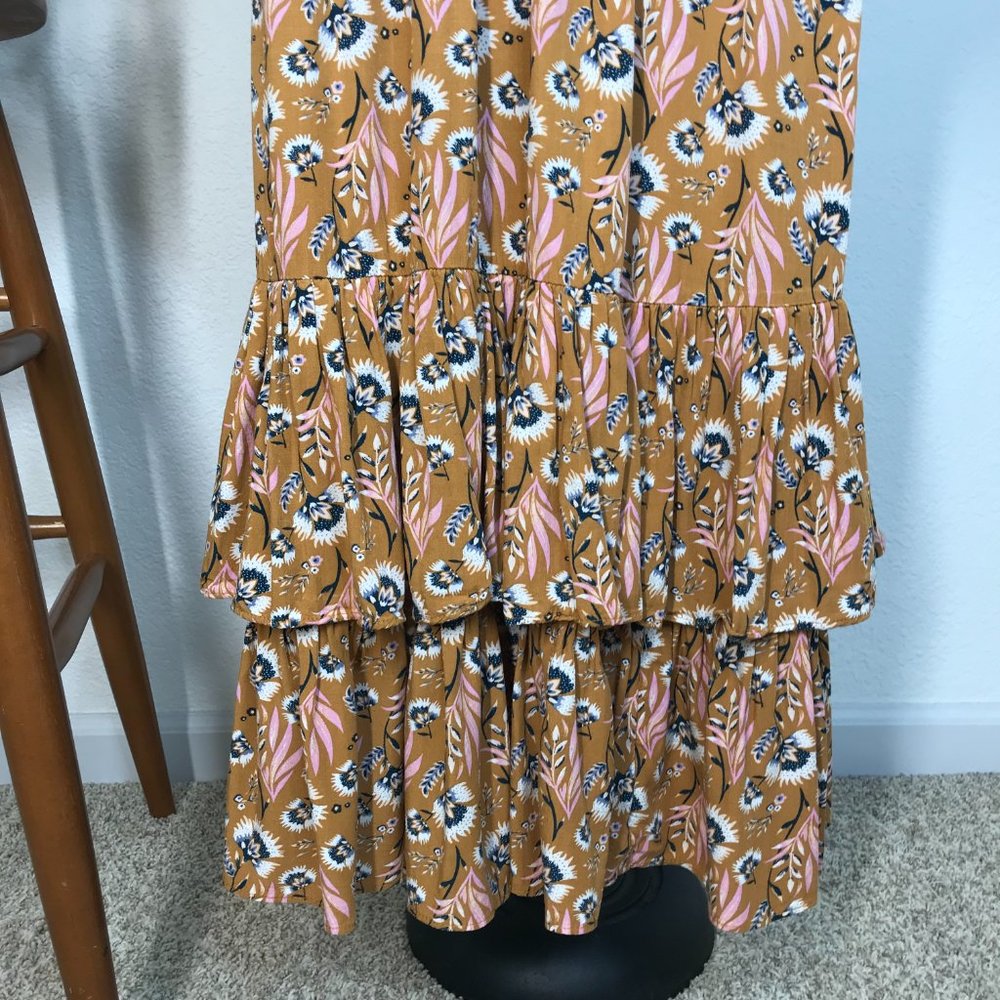 Universal Thread L/S Dress | Brown Floral | X-Small - Picture 10 of 12